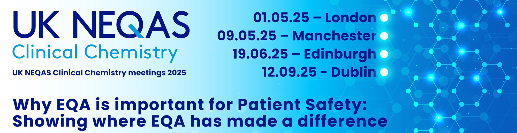 poster showing the participant meeting dates for clinical chemistry centres 2025