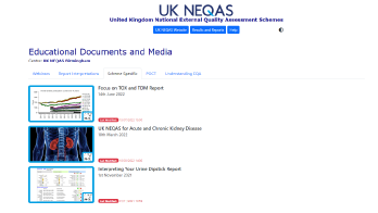 snapshot of the education portal showing the scheme-specific material; for e.g. focus on TOX and TDM